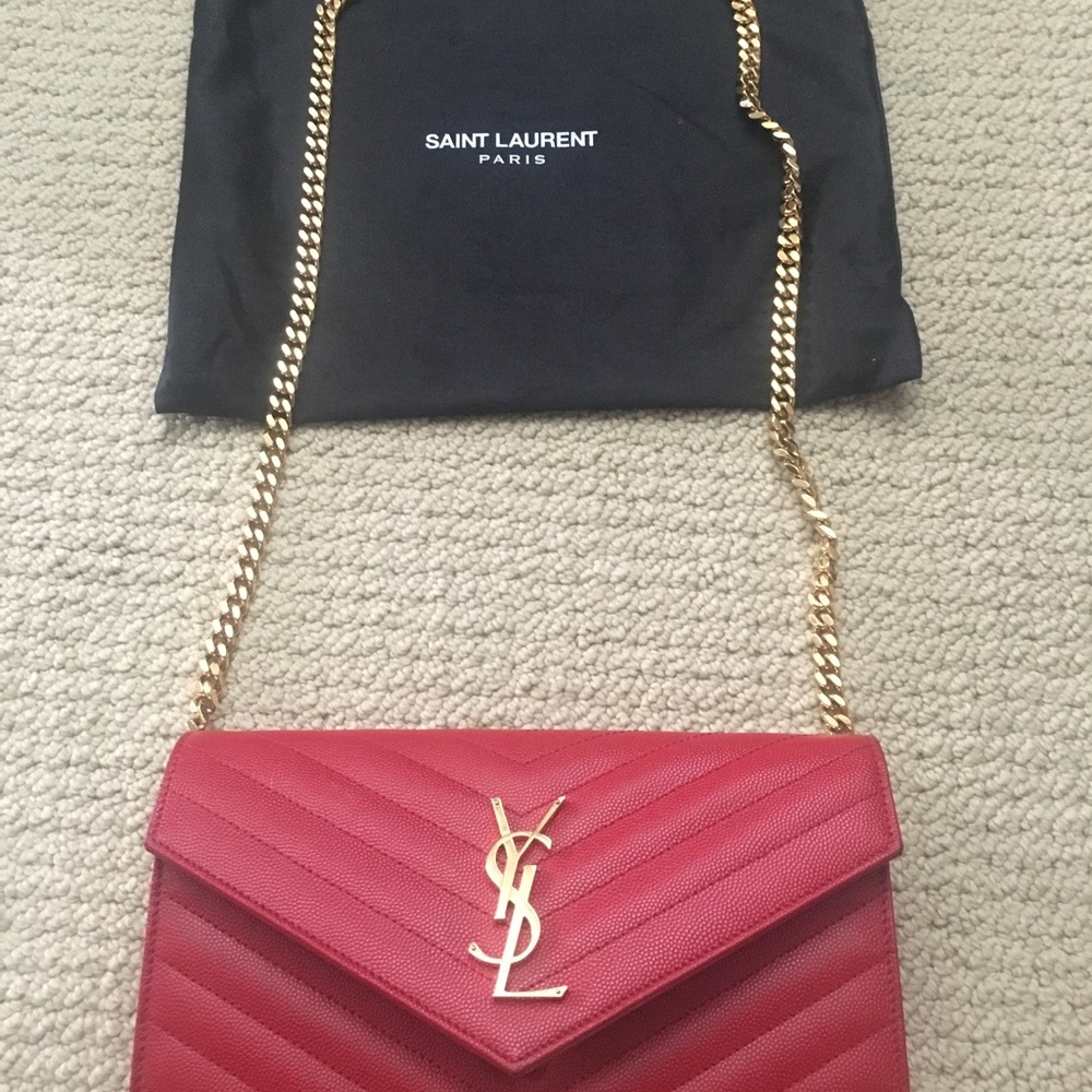 YSL red wallet purse. Comes with dust bag and box. - Picture 2 of 8